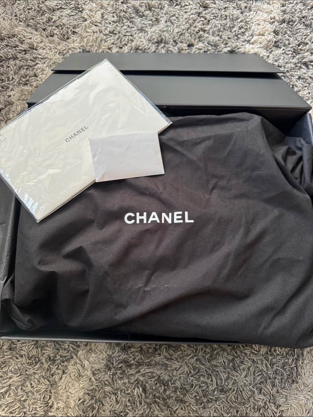 NWT CHANEL 2019 Beige Calfskin Perforated Logo Tote with Silver-Tone Hardware - Picture 16 of 17
